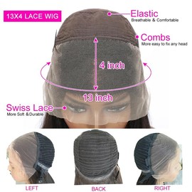 Bling Hair 6x4 Glueless Wigs Straight Ready To Wear Lace Closure Wigs For Human Hair Pre plucked 5x7 Transparent Lace Wig - Color: 13x4 Lace Wig, Size: 20inch