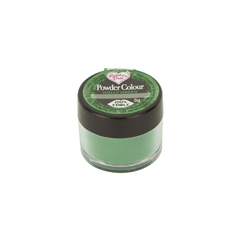 Rainbow Dust Edible Matt Powder Dust Colour 4g Holly Green