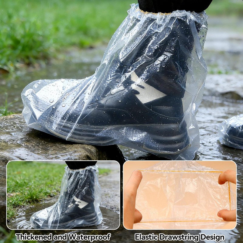 10 Pairs Disposiable Shoe Covers for Rain Waterproof Boot Protector