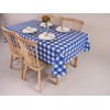 Kesfey Blue 137x274cm Gingham Plastic Tablecloths, Disposable Checkered Tablecloth Waterproof