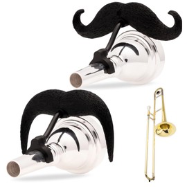 Brasstache 2.0 Combo Pack - [2-Pack] The Original Clip-on Mustache for Brass Instrument Mouthpieces, XL and Handlebar Combo Version (Trombone or Baritone Small Shank)