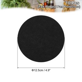 uxcell 12.5cm/4.9" Pot and Pan Protectors, 10Pack Anti-Slip Pan Dividers Pads Pot Separators Protectors for Stacking and Protecting Your Cookware (Black)