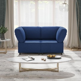Soohow al, Cozy 2, Bedroom Removable Sofa Cover,Velvet Couches-Blue 57" Modern Accent Chair,Loveseat,Modular Sectional Love Seat for Living Room