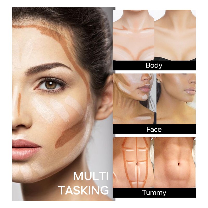 KYDA 6 Colours Highlighter Contour Stick, 2 in 1 Body