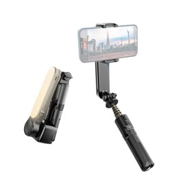 28.3-Inch Multi-Function Selfie Stick Desktop Tripod Gimbal Stabilizer with Telescoping Rod 6 Sections Anti-Shaking with Phone Clip Detachable Beauty Fill Light & Remote Control Compatible with