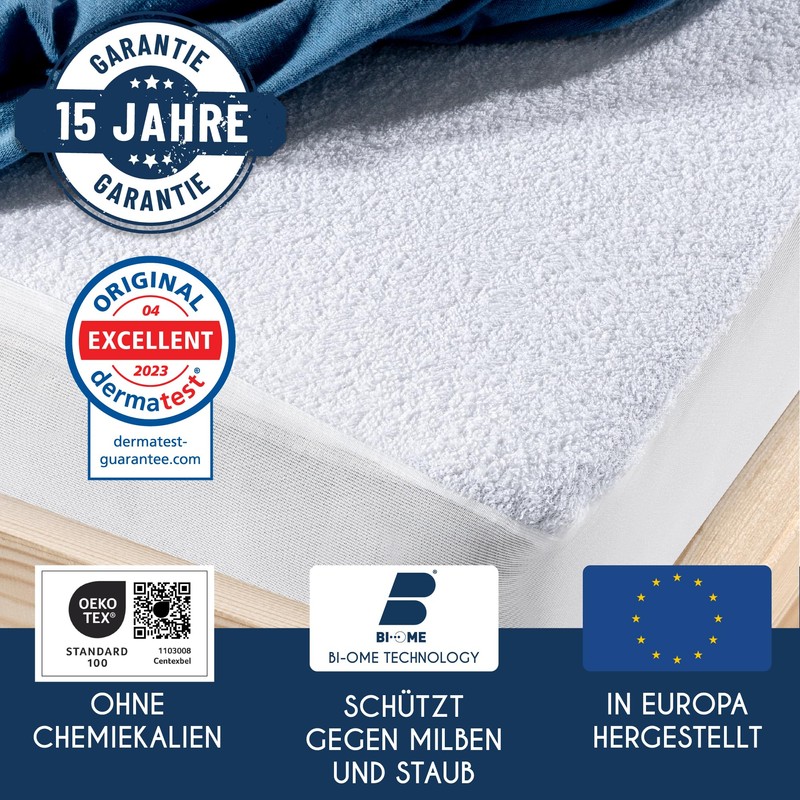 Dreamzie Waterproof Mattress Protector for Cots and Adults, Breathable Mattress