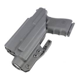 FDO Industries IWB Kydex Holster Compatible with Glock 19 23 32 w/TLR1 -Discreet Carry Concepts 1.5" Metal Monoblock Gear Clip - The Paladin Series - Made in USA (Black)