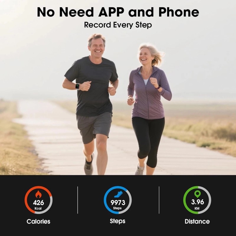 Pedometer Watch Senior Friendly No App/Phone Required, Waterproof Fitness Tracke