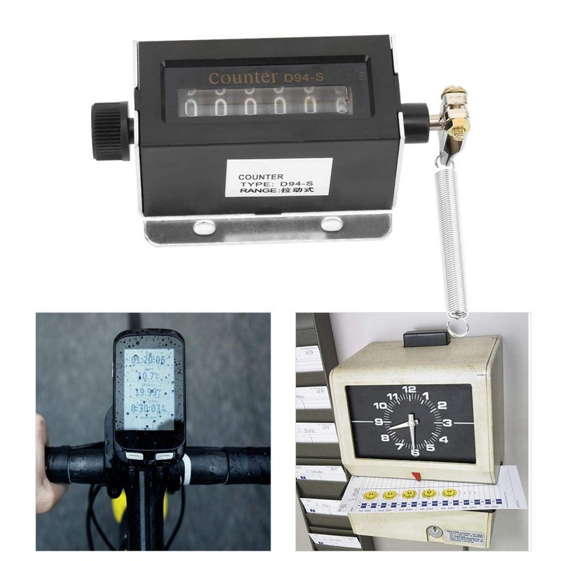 Digits Manual Tally Counter,D94-S 6 Digit Resettable Mechanical Pulling Counter
