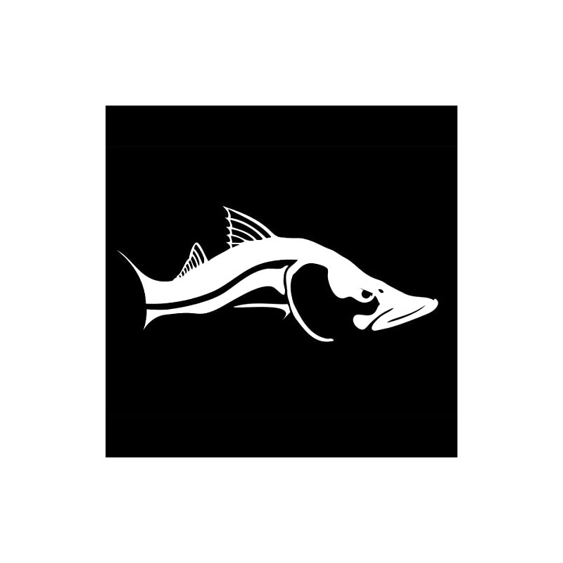 Snook Decal in Black or White 10"X3" / White Facing