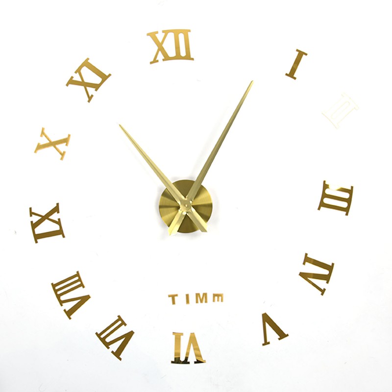 DIY Wall Clock Frameless Design Self Adhesive 3D Decorative Effect