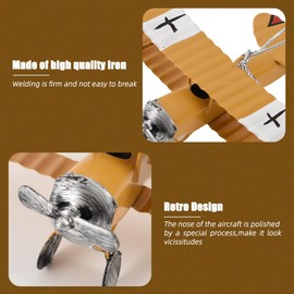 Hagao Mini Retro Fighter, Ironwork Airplane Boxed Ferruginous Toy Model for Hanging Wall Decorations, Holiday, Party, DIY Room Decor Home Models Blue Yellow 2pcs