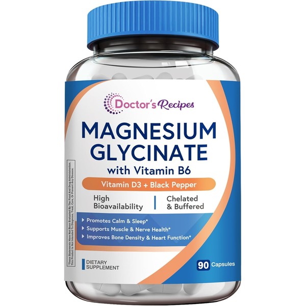 Doctor’s Recipes Magnesium Glycinate 420mg – with Vitamin B6, D3