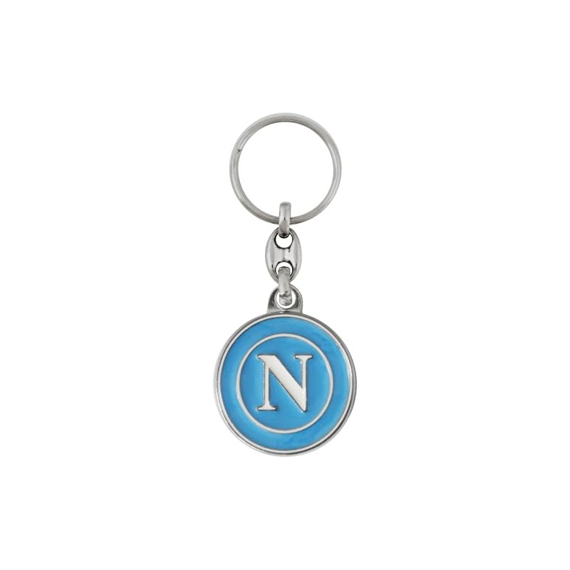 SSC NAPOLI Portachiavi in Metallo Smaltato con Logo Bianco su