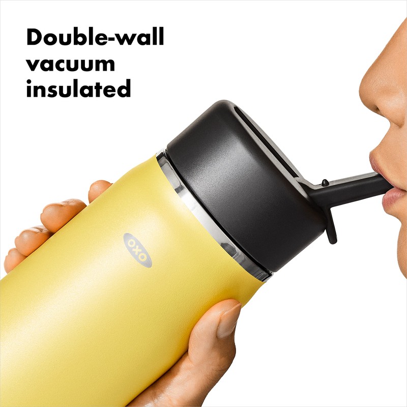 OXO Strive 16oz Wide Mouth Water Bottle with Straw Lid