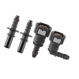 Motoforti Universal Fuel Line Hose Quick Release Connector, 3/8 9.49mm SAE to 5/16 8mm, Nylon, Black, 2 Set