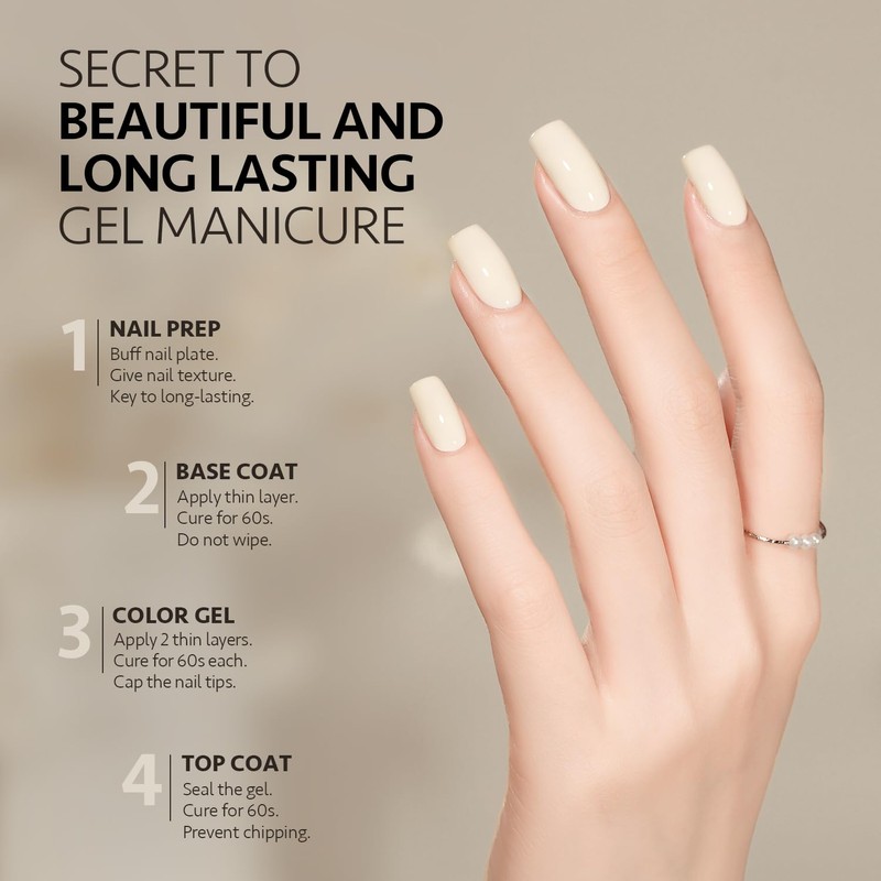 GAOY White Gel Nail Polish, 16ml Soak Off Gel Polish,