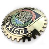 Premium Gold ISO 9001 Mexico Flag Golden Grill Badge Golden