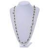 Avalaya Long Lime/Green Glass Bead, Sea Shell Nugget Necklace/ 100cm