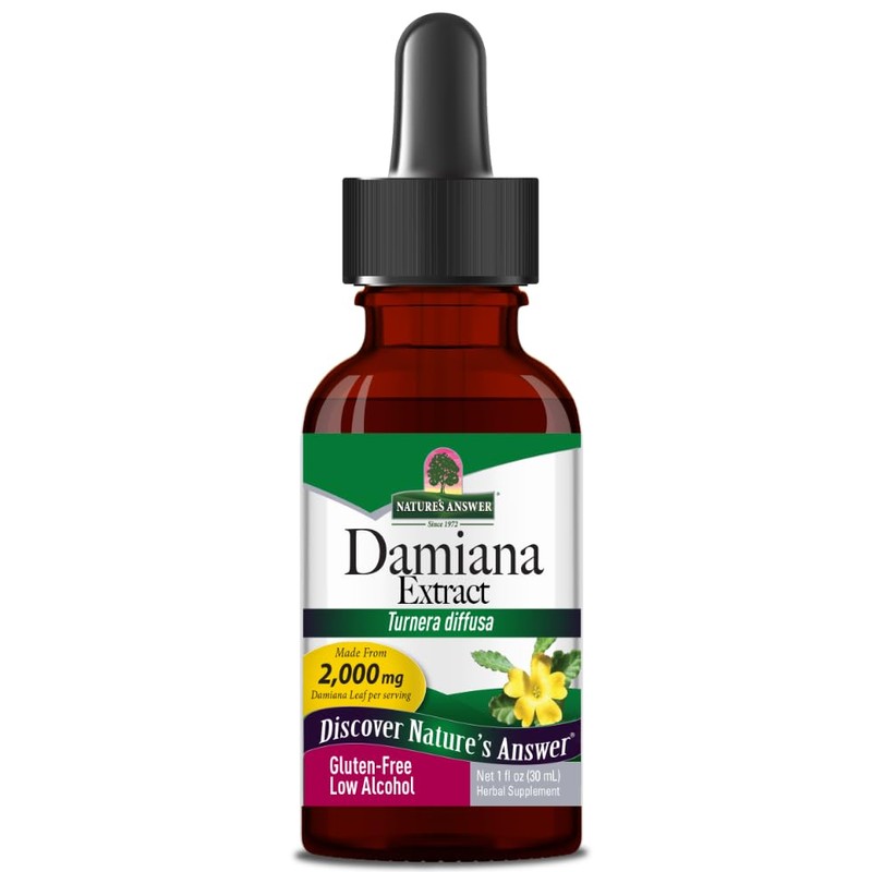 Natural's Answer Damiana, 2000mg, Gluten-Free, Organic Alcohol, 30 ml