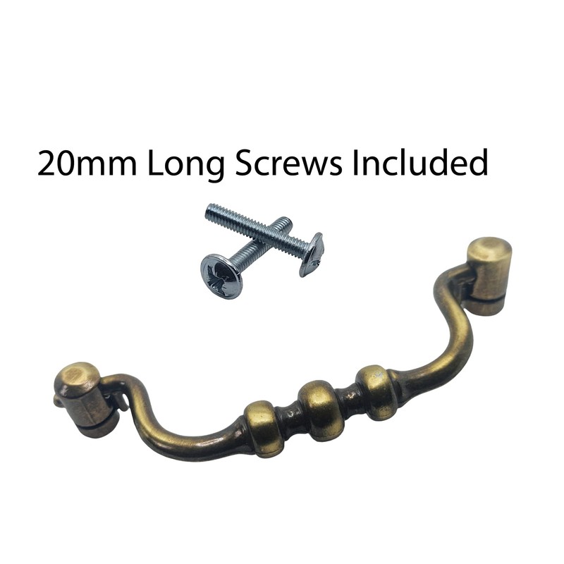 Universal Hardware Antique Brass Cabinet Handles Solid Vintage Drawer Pull