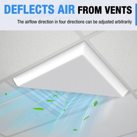 4 Pack Air Diverter (Triangle) for 2'x2' Ceiling Air Diffuser, Redirect Airflow from Vents, White