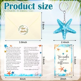 36 Pcs Starfish Story Keepsake Starfish Appreciation Gifts Set Include Starfish Story Keychain Cards White Envelopes with Stickers Mini Starfish Keepsake for Employee Teacher Students Colleague