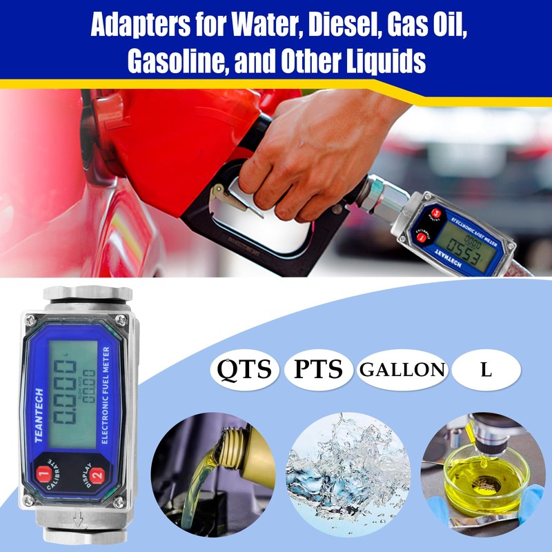 Turbine Flow Meter 3/4" inch Digital LCD Display with NPT