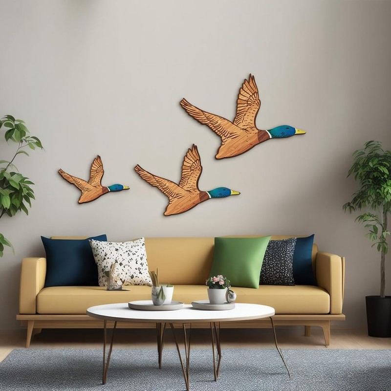 3 Size Mallard Duck Wall Art Wooden Ducks Wall Decor