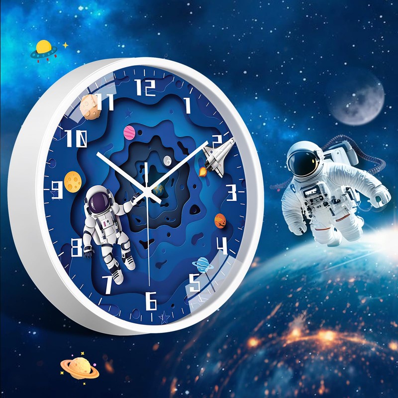 WEEKSUN 25 cm Children's Wall Clock, Silent Wall Clock, Easy