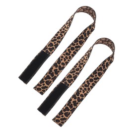 FRCOLOR 2pcs Leopard Print Elastic Bands for Wigs Adjustable Nylon Straps Edge Laying Wig Holders for Secure Styling