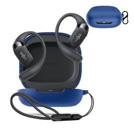 for SHOKZ OpenFit 2 Case Cover,NOUKAJU Earphone Protective Cover(with Carabiner + Lanyard) Drop-Proof,Shock-Proof,Dust-Proof,Protective Case for SHOKZ OpenFit 2(Blue)
