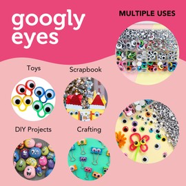 Incraftables Googly Eyes Self Adhesive 1680 pcs Set. Best Small & Large Colorful Sticky Wiggle Eye for DIY Arts (4 to 18 mm). Googly Eyes for Crafts 30 Varieties. Best Craft Eyes for Kids & Adults