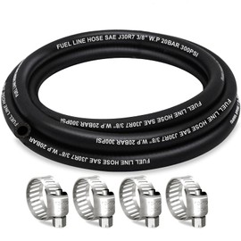 HOUSUN Fuel Line 3/8 Inch ID, Fuel Hose 5FT, J30R7 Fuel Line Hose NBR with 4 Clamps.