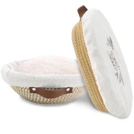 Nikkar Banneton Bread Proofing Basket Set of 2, 9 10 11Inch Round Oval Cotton Rope Sourdough Bread Baking Supplies Proofing Bowls with Liners & Covers Gifts for Bakers Women Wife Mom