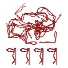 sourcing map 20pcs 90-Degree Angle RC Body Clips Bent Springy R Pins 20x1.2x9mm for All 1/8 1/10 1/12 Scale Model RC Car Crawler Truck,Shell Replacement Parts(Red)