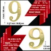 ZW Hardware A100 4 Inch Bright Brass House Number 9
