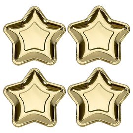 JIHUOO 20 piatti di carta a forma di stella, piatti da portata per feste, piatti di carta per alimenti, piatti per cena, torte, antipasti, dessert, matrimoni, picnic, piatti dorati