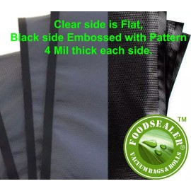 Food Sealer Vacuum Saver Bags Rolls 300 Pcs 5.5" x 11" Black Clear Food Sealer Food Saver Weston Vacuum Sealer Bag - 100 Pcs 5.5" x 11" Black Clear Bag 4Mil