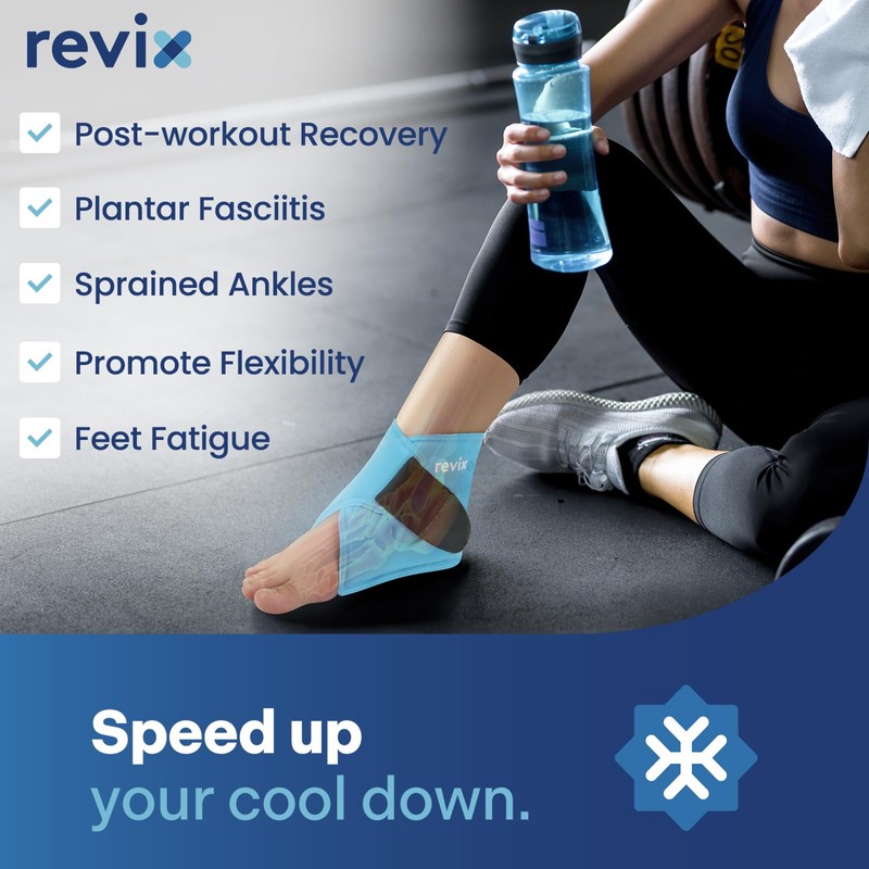 REVIX Ankle Ice Pack Wrap – Reusable Gel Cold Compression