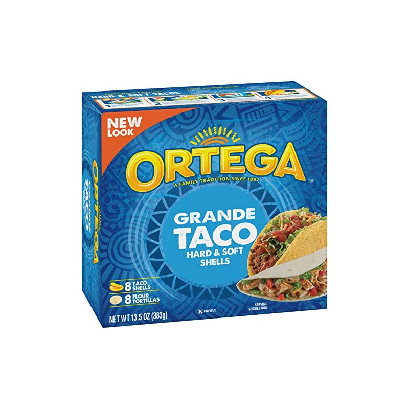 Ortega Taco Shells, Grande Hard & Soft, 16 ct
