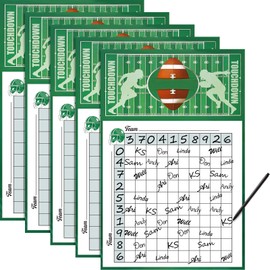Square Game Sheet Posters Football Game Squares 100 Grids Score Record Posters Square Football Party Posters Sports Games Decorations for Football Match Party, 11 x 17 Inches (5 Pieces)