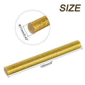 uxcell 6pcs Mini Hot Glue Sticks for Glue Gun 0.43 inch x 4 inch Large Glue Sticks, 11 x 100mm Glitter Gold