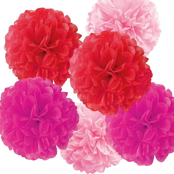 Paper Pom Pom Paper Flower Set, 3 Sizes (S15 cm