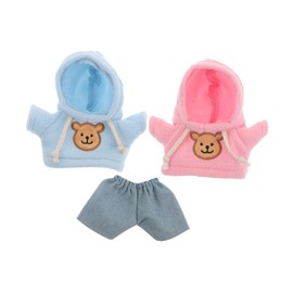 TOYANDONA 1 Set Mini Bear Plush Clothes Hoodie Hoodie Jeans for Stuffed Animals Reusable Doll Clothes for DIY Dress Up Fun