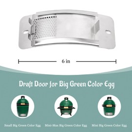 Stainless Steel Draft Door for Big Grill Green Egg,Draft Door Screen Kit Replacement for Small and Mini Big Grill Green Egg Kamado,Accessories with Punched MESH Panel,More Convenient to use.