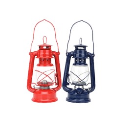 2 Stück Camping Kerosene Lampe Vintage Öl Laternen tragbar Retro Licht für Picknick Home Garden Outdoor Party Yard Patio Hiking (Rot+Blau)