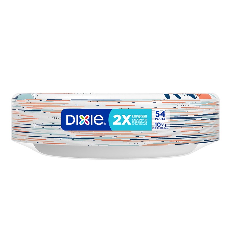 Dixie Paper Plates, Large 10 Inch | 2X Stronger |