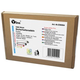 E90064 Safety Pins, Black, Approx. 32 mm, Pack of 1000