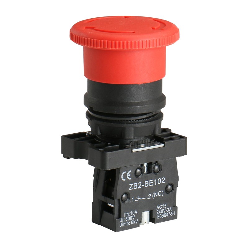 Baomain Push Button Switch ZB2-BE102C 22mm NC N/C Red Mushroom